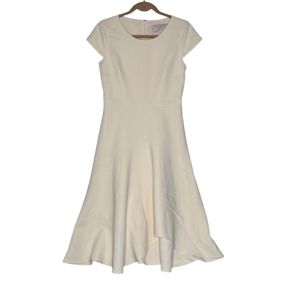 GAL MEETS GLAM Cecilia Cream Crepe Dress | Size: 4 - Picture 3 of 12